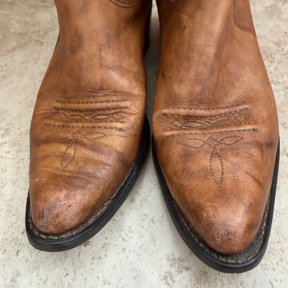 Wrangler Men’s Brown Leather Western Cowboy Boots, Size 11D - Picture 6 of 10
